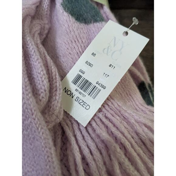 NY & Co Womens Scarf & Glove Set Lavender with Gray Polka Dots New Nwt - Picture 4 of 6